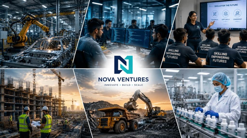 "Who We Are" editorial collage showcasing all six business verticals